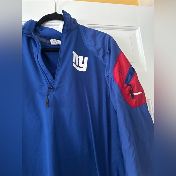 New York Giants Jacket Mens Medium Quarter Zip Pullover Windbreaker Nike - Picture 2 of 6